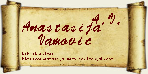 Anastasija Vamović vizit kartica